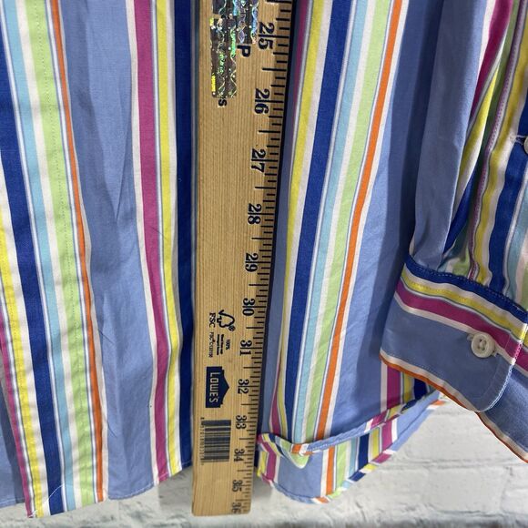 Polo Ralph Lauren Shirt Men XXL Button Down Striped Plaid Classic Fit Preppy - Picture 9 of 9